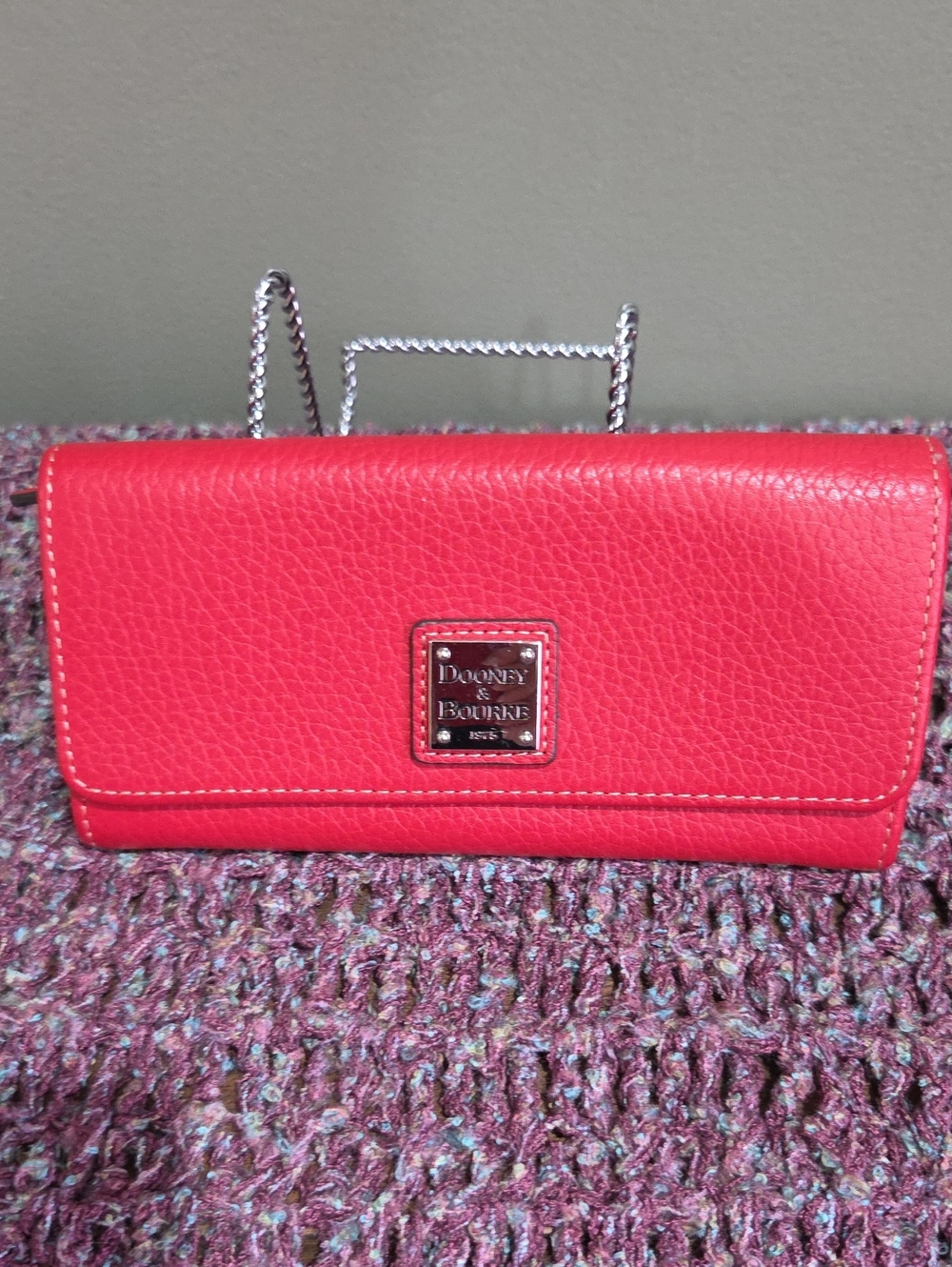Dooney & Bourke Red Pebbled Leather